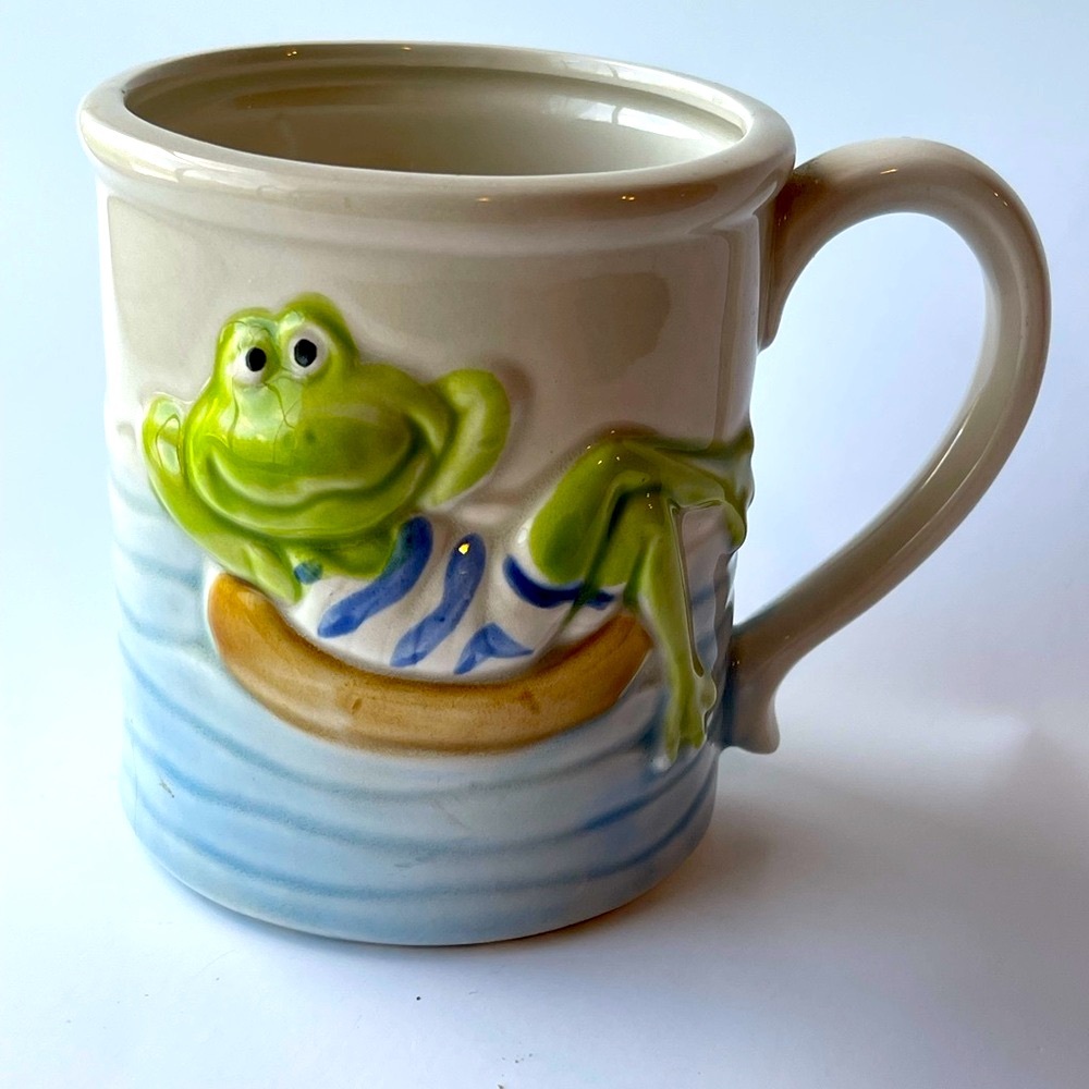 Vintage Enesco Frog Ceramic Mug